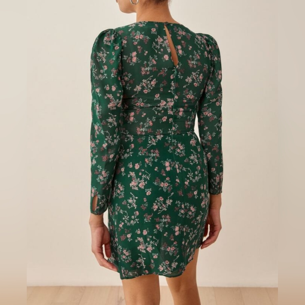 Reformation Juni Green Long Sleeve Dress - Picture 10 of 11